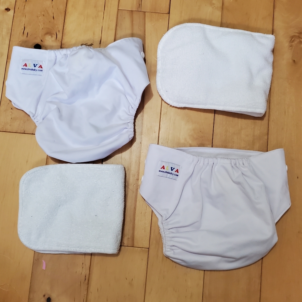 Kids White Reusable Cloth Diaper Lot